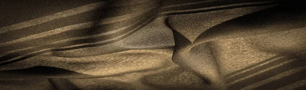 Sepia Hedvábné Pruhované Tkaniny Abstraktní Hedvábné Tóny Béžové Sépiové Krémové — Stock fotografie