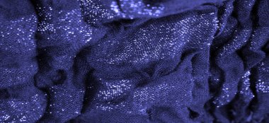 Doku. Koyu mavi kumaş. Noel kadınsı kraliyet partisi için dekoratif bir altyapı. Şatafatlı, deri desenli duvar kağıdı desenli. Doğum günü davetiyeleri için arka plan. Açık pastel renk