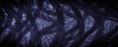 Mavi çizgili ipek kumaş. Safir tonlarında soyut ipek renkler. Kumaşta eski model. Arkaplan dokusu, dekoratif süs