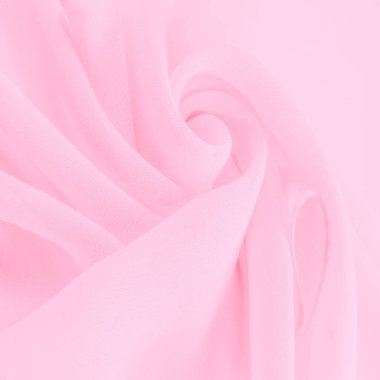İpek kırmızı polyester. Pembe ipek kumaşın arka planı. Şeffaf arkaplan ve elbise dikmek için açık kumaştan yapılmış. Tekstil panoraması. Dokuma. şablon.