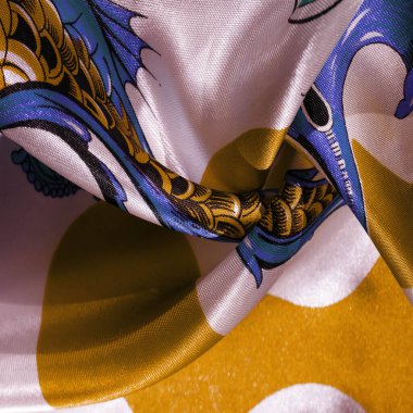 İpek kumaş, süslü deniz balığı, soyut çizim. desen arkaplan, desen, kartpostal