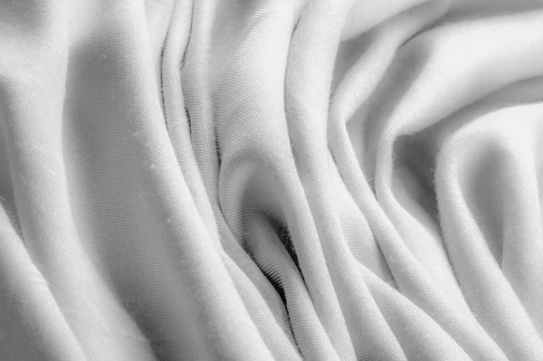 Tecido Branco Sarja Tecido Fino Com Tecelagem Diagonal Fios Latim — Fotografia de Stock