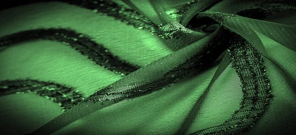 Tissu Soie Rayures Vertes Des Tons Abstraits Soie Dans Des — Photo
