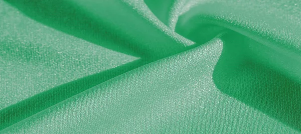 Seda Verde Liso Elegante Tela Seda Lujo Verde Puede Utilizar — Foto de Stock