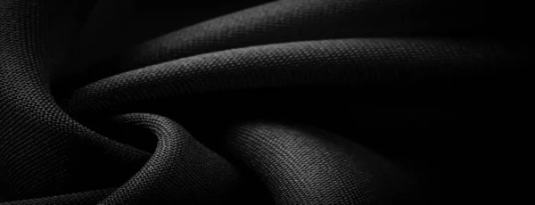 Satin Black Silk Una Trama Che Solito Una Superficie Lucida — Foto Stock