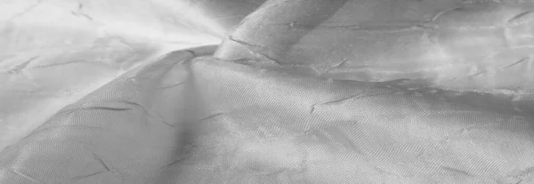 Hedvábná Látka Bílá Promáčklý Uhlazený Stopami Pruhů Pozadí Textury Matná — Stock fotografie