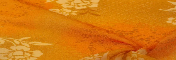 무늬가 주황색 텍스처 디자인 디자인에 사용되는 꽃무늬가 직물의 — 스톡 사진