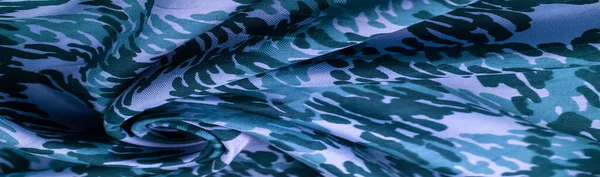 Blauer Seidenstoff Abstraktion Copyrightdruck Militärischer Tarnfleece Stoff Ihre Entwürfe Ermöglichen — Stockfoto