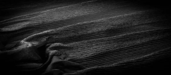 Black Crepe Fabric Made Silk Wool Synthetic Fibers Distinctly Crisp — Stock Photo, Image