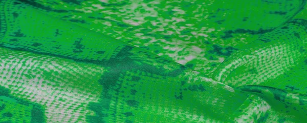Zelená Tkanina Hadí Kůže Vzor Pozadí Textury Jasně Zelené Tkaniny — Stock fotografie