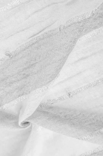 Silk Fabric Large Stripes White Gray Separated Stripe Silver Background — Stock Photo, Image