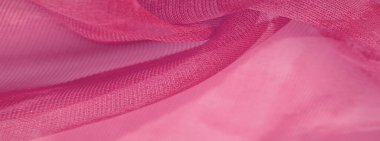 Kırmızı (kırmızı) ipek kumaş, kırmızı (ipek) ve güllerin soyut arkaplanı. Kumaşlı kumaş. Uzayı kopyala Tasarım elemanı. Sevgililer Günü. Doku deseni, süs, arkaplan