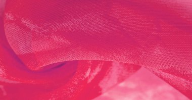 Kırmızı (kırmızı) ipek kumaş, kırmızı (ipek) ve güllerin soyut arkaplanı. Kumaşlı kumaş. Uzayı kopyala Tasarım elemanı. Sevgililer Günü. Doku deseni, süs, arkaplan