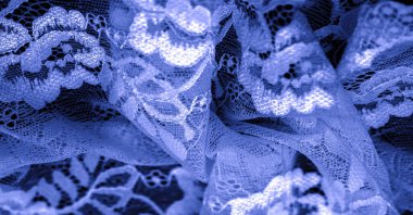 Mavi dantel. Eşsiz tasarım, el yapımı siyah beyaz esnek dantel. Aksesuarlar. Zarif, sakin, saf kumaş. Jacquard. Yüksek kaliteli el yapımı aksesuarlar. İç çamaşırı kumaşları