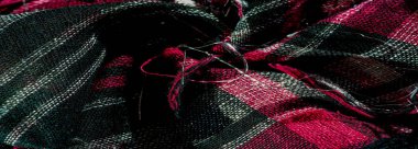 İskoç kumaş külot, siyah kırmızı beyaz kumaş renkleri, kareli desen, arkaplan dokusu, desen