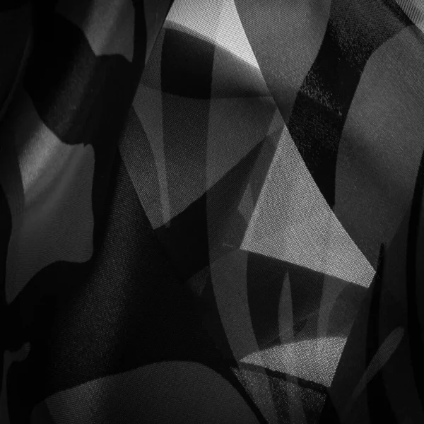 Jedwabny Materiał Abstrakcyjnych Odcieniach Czerni Bieli Jedwabna Faktura Luksusowa Satyna — Zdjęcie stockowe