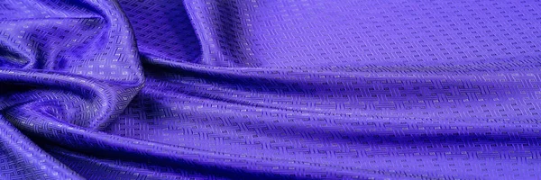 Tecido Seda Azul Com Padrão Quadriculado Fino Textura Fundo Padrão — Fotografia de Stock