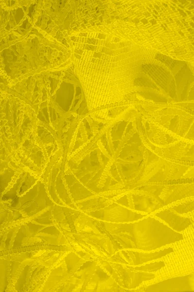 Tekstur Tulle Kuning Pola Tulle Kain Mewah Dengan Bahan Lembut — Stok Foto