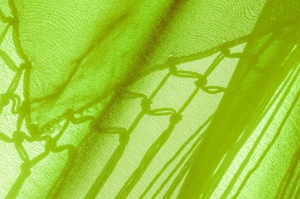 Green Silk Shawl Fringe Edge Fabric Common Type Tie Warm — Stock Photo, Image