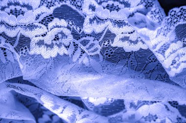 Mavi dantel. Eşsiz tasarım, el yapımı siyah beyaz esnek dantel. Aksesuarlar. Zarif, sakin, saf kumaş. Jacquard. Yüksek kaliteli el yapımı aksesuarlar. İç çamaşırı kumaşları