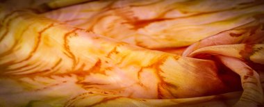 soyut baskılı turuncu ipek kumaş, zemin, bağlam, sevgi, folyo, alan dokusu, arka plan, desen,