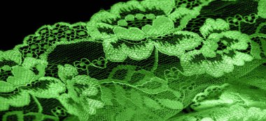 Yeşil dantel. Eşsiz tasarım, el yapımı siyah beyaz esnek dantel. Aksesuarlar. Zarif, sakin, saf kumaş. Jacquard. Yüksek kaliteli el yapımı aksesuarlar. İç çamaşırı kumaşları