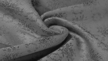 Siyah beyaz ipek kumaş. Siyah beyaz ipeğin soyut dokusu yakın plan dokusu, arkaplan, desen