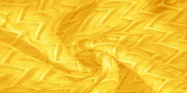 Sarı kumaş, çok katmanlı ipek dantel, birinci sınıf kış örgü şalı. Desen, arkaplan, desen, ipek
