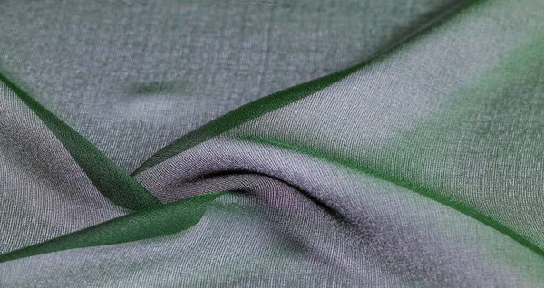 Tejido Seda Transparente Verde Como Una Ola Con Tonos Turquesa —  Fotos de Stock