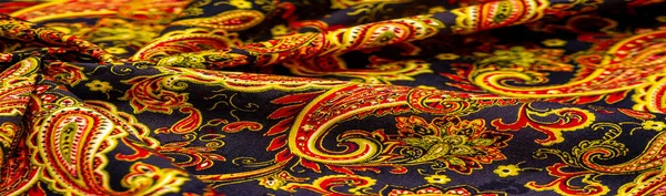 Paisley Muster Auf Dunkelblauem Hintergrund Polyester Baumwolle Dies Ist Ein — Stockfoto