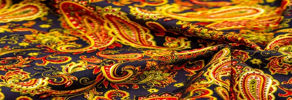 Paisley Muster Auf Dunkelblauem Hintergrund Polyester Baumwolle Dies Ist Ein — Stockfoto