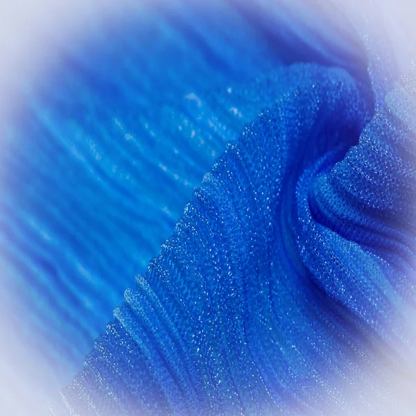 Ύφασμα Μεταξωτό Ύφασμα Γαλάζιου Χρώματος Μικρή Κορύφωση Αυτό Ύφασμα Γεμίσει — Φωτογραφία Αρχείου