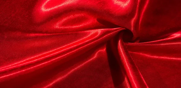Silk Fabric Red Color Adorable Soft Shiny Fabric Has Smooth — Stock Photo, Image