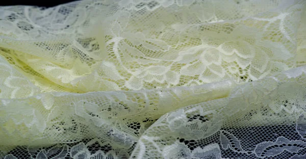Renda Bege Cores Pastel Fundo Floral Vintage Laço Tecido Ornamento — Fotografia de Stock