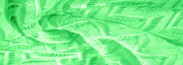 Green Fabric Multi Layered Silk Lace Premium Plain Winter Knitted — Stock Photo, Image