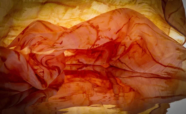 soyut baskılı turuncu ipek kumaş, zemin, bağlam, sevgi, folyo, alan dokusu, arka plan, desen,