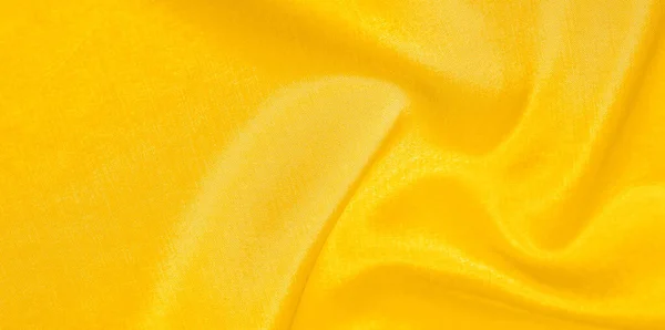 Textura Tecido Seda Amarela Este Tecido Seda Perfeito Para Acentos — Fotografia de Stock