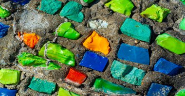 Renkli cam mozaik. Soyutlama. Büyük sanatsal panoramalar. doku arkaplan deseni