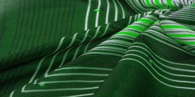 ipek kumaş, yeşil arkaplan, çizgili beyaz ve yeşil çizgiler, İspanyol teması, dokusu, deseni, koleksiyonu