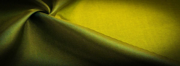 Темно Желтая Ткань Шелковая Ткань Плотное Ткачество Фотостудия Янтарь Оливковый — стоковое фото