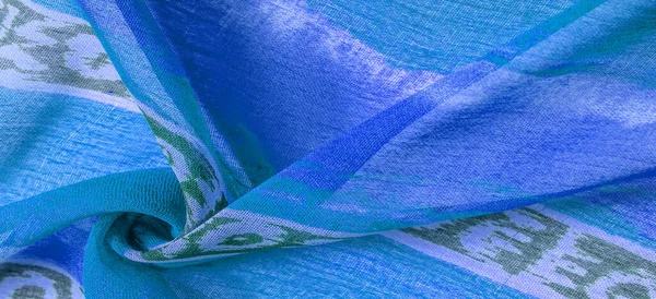 Абстрактний Візерунок Тканині Велика Плетена Нитка Візерунок Синіх Білих Ліній — стокове фото