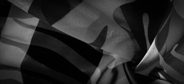 抽象的な黒と白の絹織物 抽象水彩画 質感の垂直絹の生地 キャンバス マクロ クローズアップを描いた テクスチャ テンプレート — ストック写真