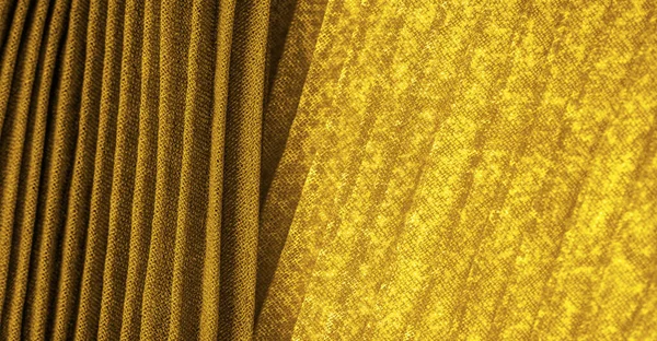 Tejido Textil Tela Tela Tela Textura Tela Ondulación Oro Amarillo — Foto de Stock