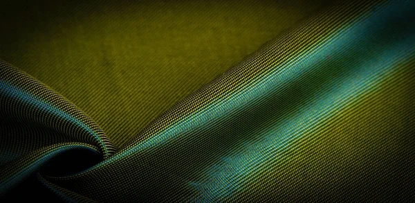 Dark Green Fabric Silk Fabric Dense Weaving Photo Studio Olive — Stock Photo, Image