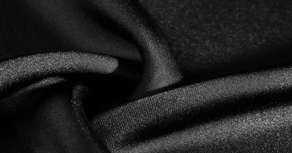 Black Silk Fabric Add Touch Luxury Any Design Putting Ultra — Stock Photo, Image