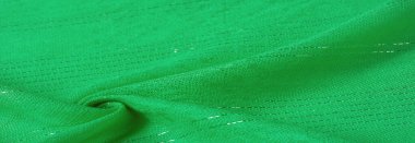 Yeşil zümrüt pullu kumaş, beyaz çizgili şerit, tasarımcı kumaşı. Doku, arkaplan