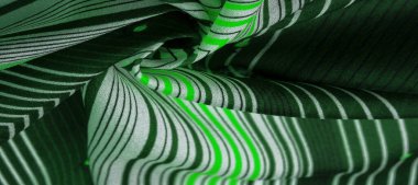 ipek kumaş, yeşil arkaplan, çizgili beyaz ve yeşil çizgiler, İspanyol teması, dokusu, deseni, koleksiyonu