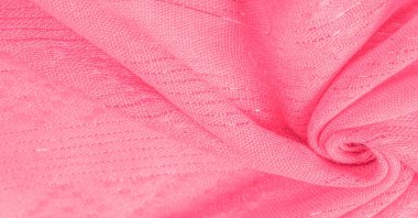 Kumaş kırmızı ahududu, gümüş şeritli beyaz şerit, tasarımcı kumaşı. Doku, arkaplan