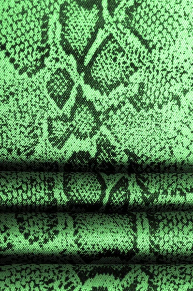 Tkanina Zeleným Hadím Vzorem Africká Tkanina Značková Fotka Safari Africké — Stock fotografie