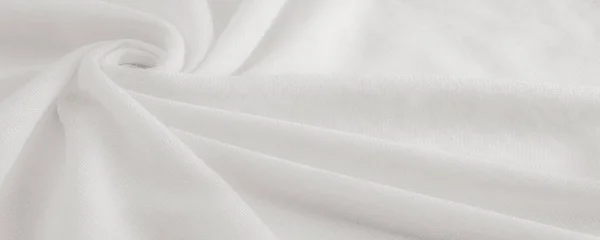 ホワイト コットン 波や波状の折り目の高級生地や液体シルクの質感の抽象的な背景 背景やエレガントな壁紙のデザイン 綿の質感 天然生地と染料 明るい白の色 — ストック写真